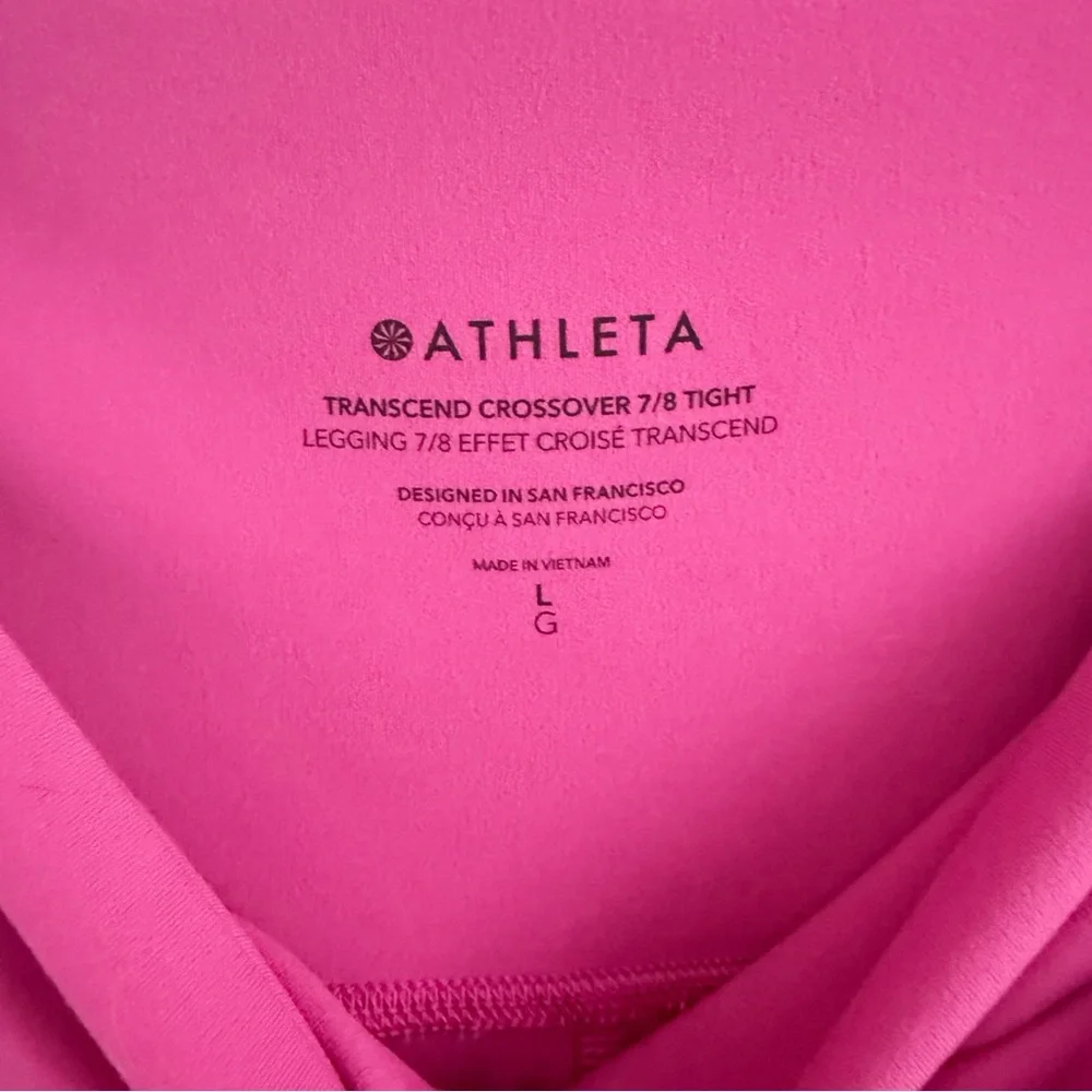 Athleta Transcend Crossover 7/8 Leggings Iceplant Pink Size Large